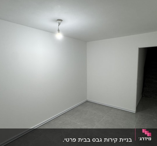 חדר ריק עם קירות לבנים ודלת פתוחה